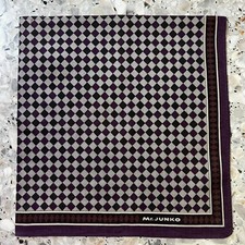 CLASSIC ART MAN HANDKERCHIEF COTTON POCKET SQUARE 18" GEOMETRICS CHECKS PURPLE