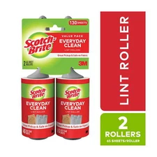 Scotch-Brite Lint Roller Twin Pack, 65 Sheets per Roller, 2 Count