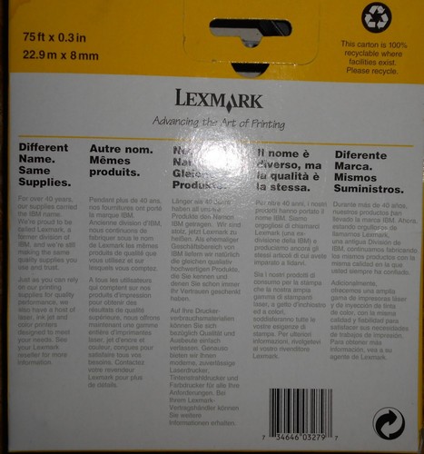 IBM/Lexmark 1319308 Black Film Ribbon Printer Ink - Fits 5204 NEW OLD STOCK - Picture 2 of 3