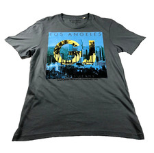 Guess Mens T-Shirt Sz S Gray Los Angeles Round Neck Short Sleeve Cotton