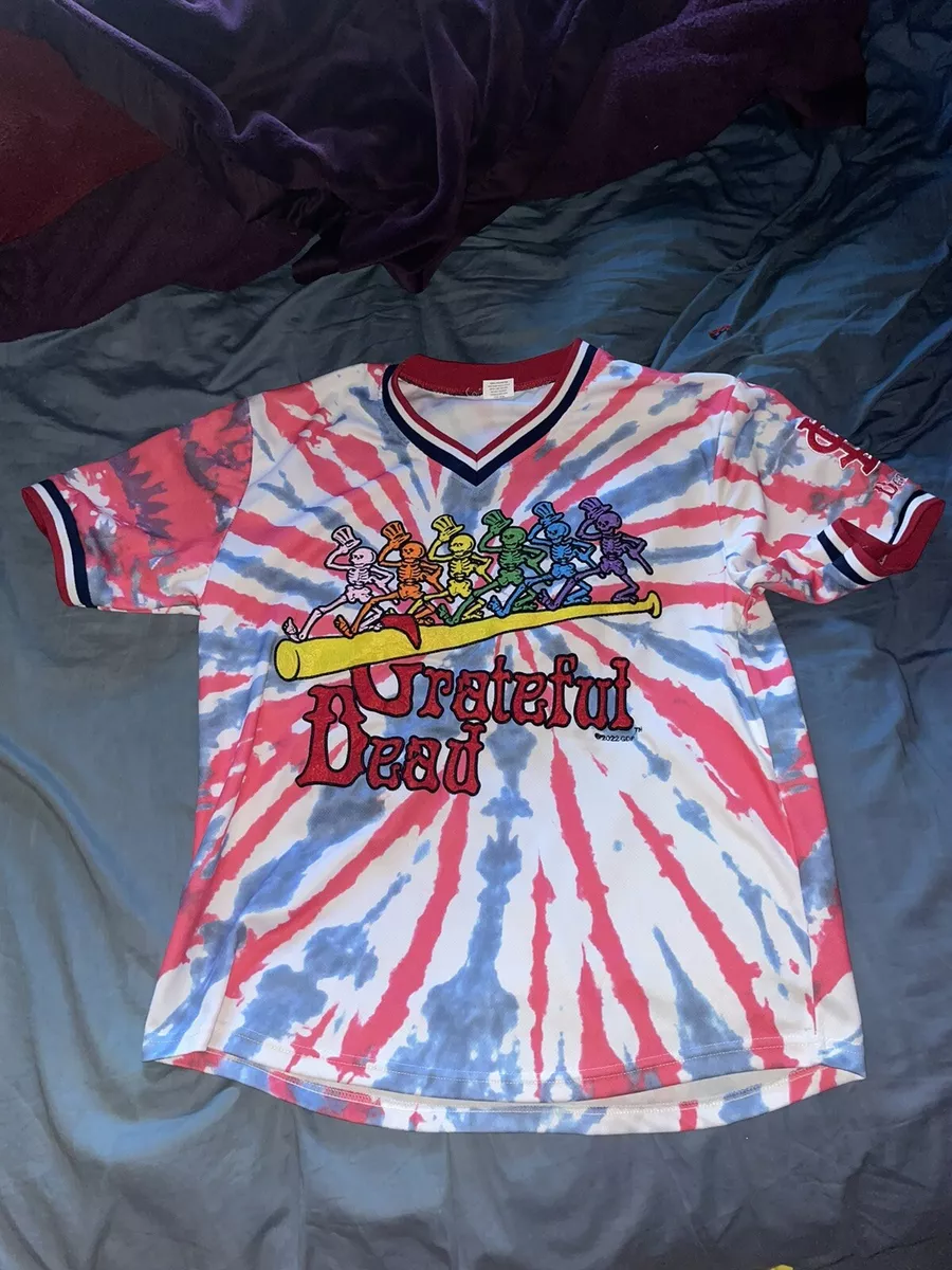 St Louis Cardinals Baseball Grateful Dead Tie Dye Stitched Jersey Mens M MLB