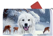 Great Pyrenees Winter Wonderland Mail Box Cover