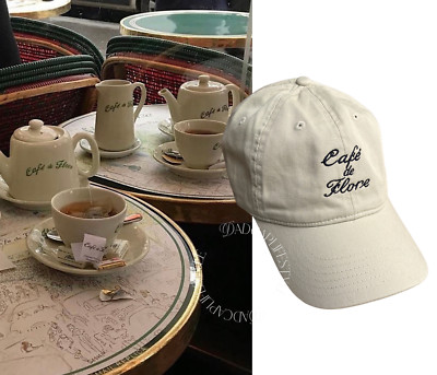 Cafe de Flore Embroidered Baseball Cap Paris Cafe Coffee Shop Dad Hat Khaki