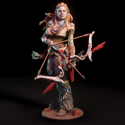 Aloy, Horizon Zero dawn, sexy Pin Up, Figur, 3D Druck, Torrida, UNBEMALT