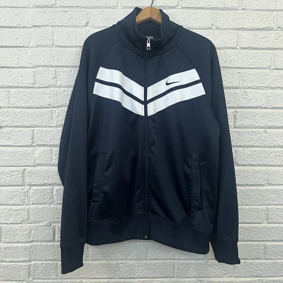 Chaqueta cortavientos Nike para hombre XL gris blanco negro manga larga cremallera completa ventilada Foto 2 de 3