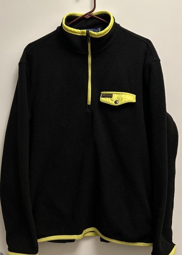 Polo Ralph Lauren Pony Black Performance Fleece 1/4 Zip Outdoors Large Pullover