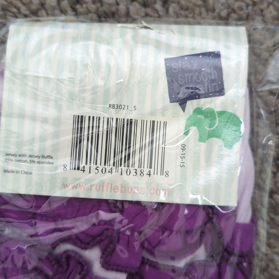 Funda de pañal morada con volantes para niñas pequeñas de 18 meses a 3T Foto 2 de 2