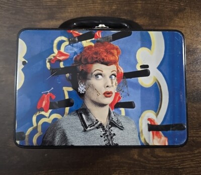 I LOVE LUCY Small Black Tin Metal Lunchbox Collectable 5x7 Vandor Lucille Ball