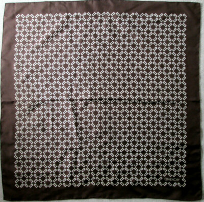 Foulard Soie Vintage 87x88 Cm - Noir, Rouge, Gris - Occasion - 100% Soie