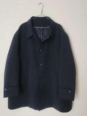 Manteau pardessus/ trench court bleu foncé. MAXFORT ; T: 6 XL (voir mesures) - Photo 1/4