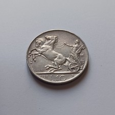 Silver Coin 10 Lire 1928 Roma Savoia VE III Biga 1 Rosetta Lotto Argento 295