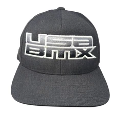 USA Bmx Snapback Hat Gray One Size Adjustable 6 Panel The Classics Yupoong