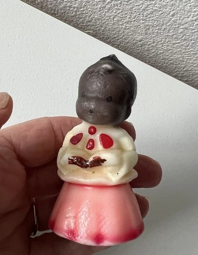 Vintage Gurley Candle Black Choir Boy Candle 3.25" x 1.5" - NICE! - product listing photo