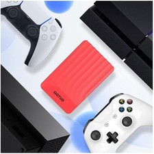 500GB External Hard Drive USB 3.0 & USB-C, Red