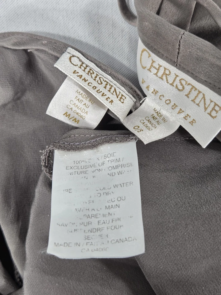 Christine Vancouver Seda Chemise Bata Moca Marrón Peignoir Camisón Conjunto S 0 De Colección Foto 2 de 4