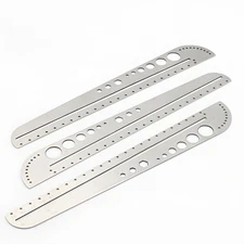 Leather Tool Stainless Steel Multifunction Ruler Protractor for DIY Craft 1PCS