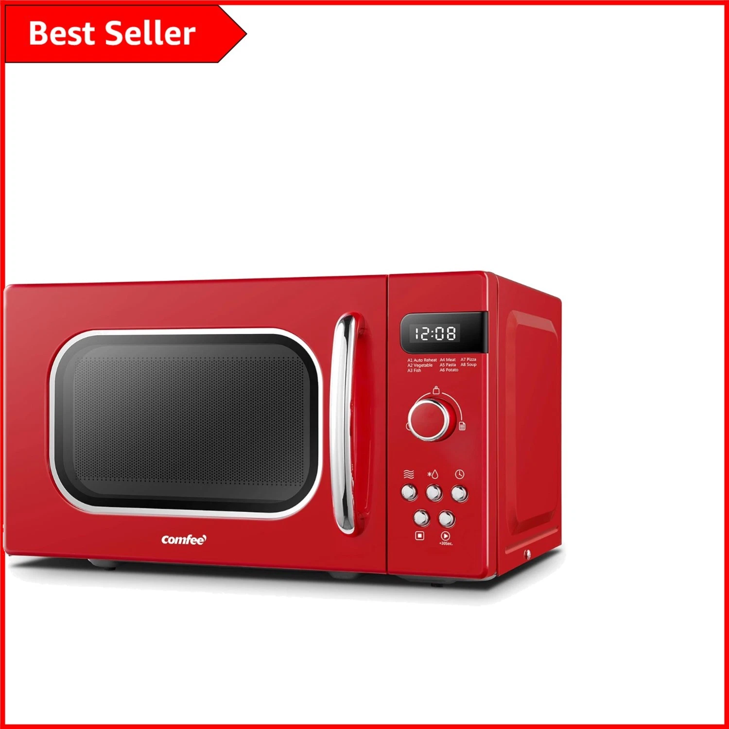 Effortless Cooking with 800W Retro Microwave Oven - 20L & 5 Power Levels