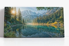 Mountain Lake Canvas Print | Forest Wall Art | Nature Landscape Home Decor
