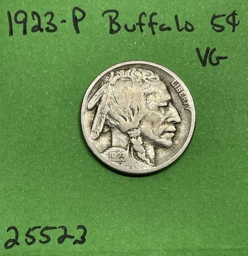 1923 Buffalo 🦬 Indian Head Nickel 5c Vg Very Good
