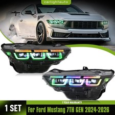 RGB Full LED Headlights For Ford Mustang 7TH GEN 2024-2026 Head Lamp Sequential