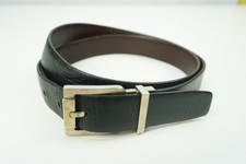 Salvatore Ferragamo Reversible Black Brown Silver Buckle Mens Belt