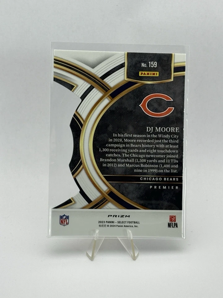 2023 Panini Select Red and Yellow Prizms Die Cuts #159 DJ Moore Chicago Bears - Image 2 of 2