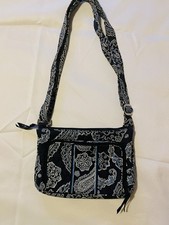 Vera Bradley Paisley Crossbody Bag Blue White Quilted Bag With Internal Pockets