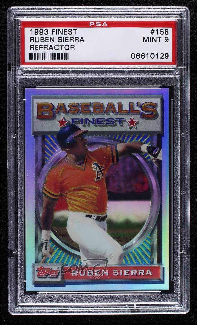 1993 Topps Finest Baseball's Finest Refractor Ruben Sierra #158 PSA 9 MINT 04b0