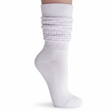 Women  s Slouchy Scrunch Socks Extra Long Knee High Cotton Retro 80s Style Relaxe