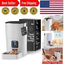Smart Automatic Cat Feeder 6-L - Timely Feeding with LCD Display & Voice Record