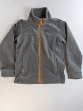Columbia Boys Fleece Jacket Size XS 6/7 Gray Orange Zip Lightweight Outdoor...