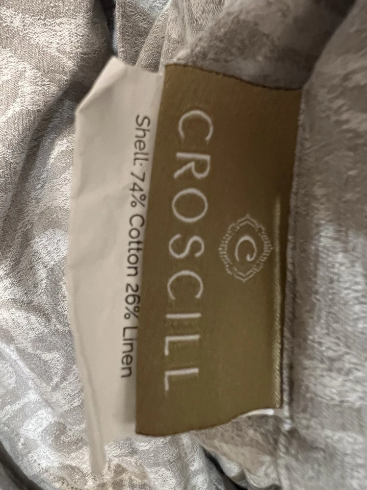 Juego de funda nórdica Croscill Bernini Queen veneciano damasco patrón hoja giratoria flor Foto 4 de 4