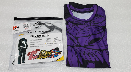 SUMMO Predator Ranked Purple Premium Bjj Rash Guard For Men SIZE XL - Picture 3 of 4