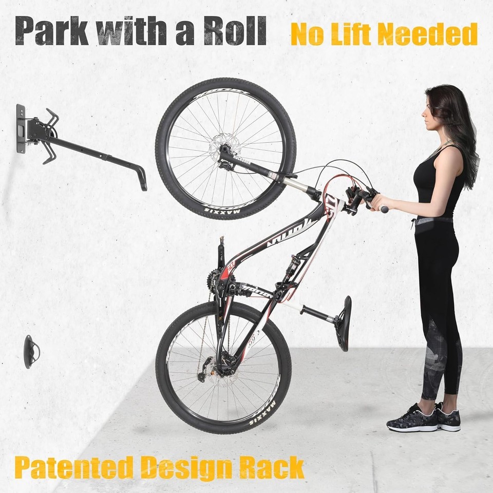 CyclingDeal Swivel Bike Wall Mount Rack - Vertical Adjustable Foldable ...