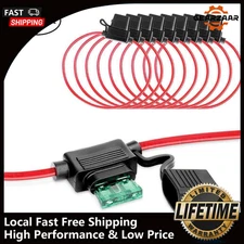 10) Pack 12 Gauge In-line ATC/ATO Fuse Holder Blade Fuse Holder Cover 12V 40 AMP