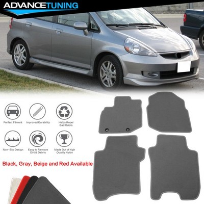 Fits 09-13 Honda Fit Sedan 4DR Floor Mat Liner Front Rear Nylon Grey Carpet 4PCS