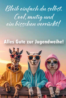 moderne Jugendweihe Karte lustige Grußkarte Glückwunschkarte für Mädchen Junge