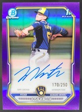 2026 Bowman Josh Knoth Chrome Prospect Auto Purple Refractor /250 Brewers NE