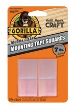 Gorilla 1" Double-Sided Mounting Tape Squares, 24 Pre-Cut Pieces, Clear