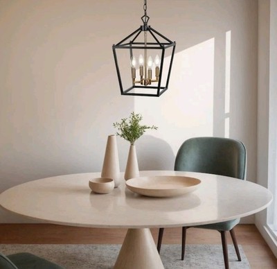 JONATHAN Y Pagoda 12 in. 4-Bulb Oil Rubbed Bronze/Brass Gold Metal LED Pendant