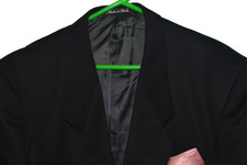 MANI by Giorgio Armani 46L 46 Long L Jet Black Wool Sport Coat Blazer Italy Vtg