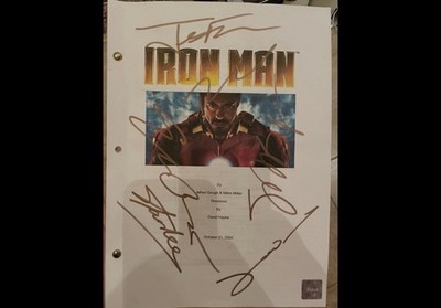 Iron Man Signed Reproduction Script Downey Jr w/ Premiere Collectors COA