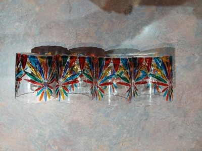 CC ZECCHIN MURANO Oasis Whisky Glass, Multi color 4 Pcs Set, New