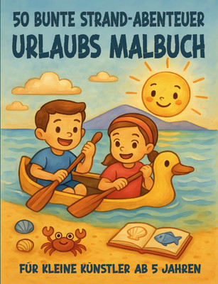 Urlaubs Malbuch ab 5 J. 50 Motive EINSEITIG BEDRUCKT Reise Reiseziel Strand A4