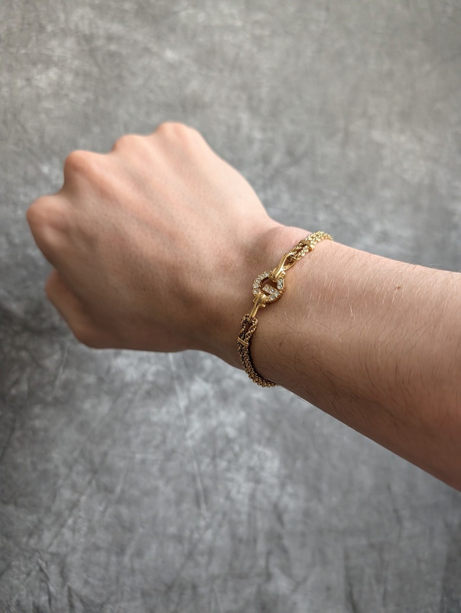 Vintage Givenchy G-Logo Double Chain Gold-Plated Bracelet | eBay