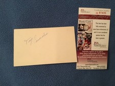 TONY CANADEO-GREEN BAY PACKERS-NFL HOF-3x5 INDEX CARD SIGNED-AUTO-JSA