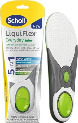 Scholl Liquiflex Every Day Memory Foam Insoles for Men/Women - Trim to Size