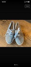 Size 4 grey canvas lace up shoes
