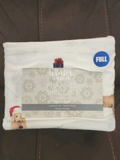 Winter Warmth Flannel Bed Sheet 100 Cotton Christmas DOGS Full Sheet Set New 