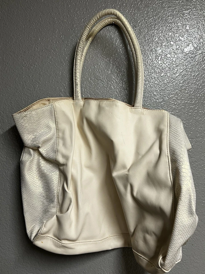 Bolso de Mano Jimmy Choo Grande Marfil Imitación Piel de Serpiente Imitación Cuero Perfume Foto 2 de 3